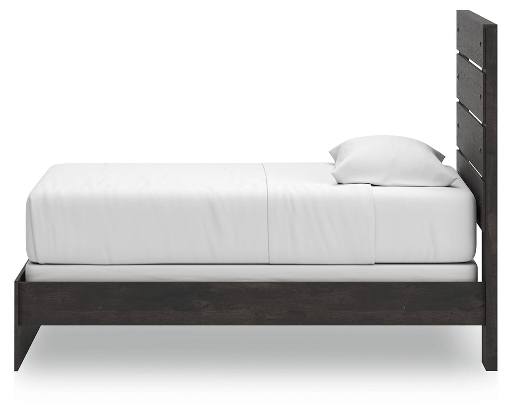 Delmorta Dark Gray Twin Panel Bed