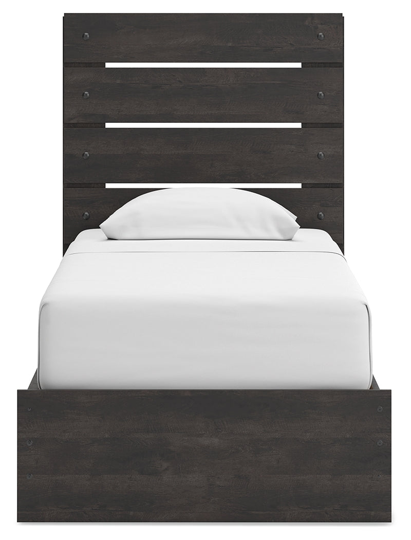 Delmorta Dark Gray Twin Panel Youth Bed w/Storage
