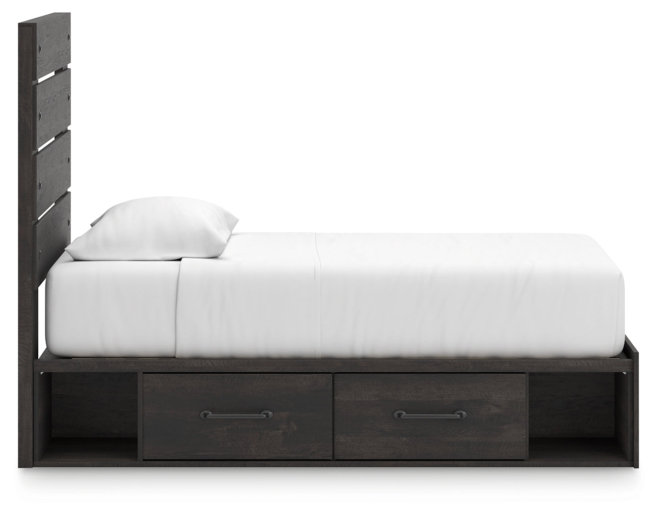 Delmorta Dark Gray Twin Panel Youth Bed w/Storage