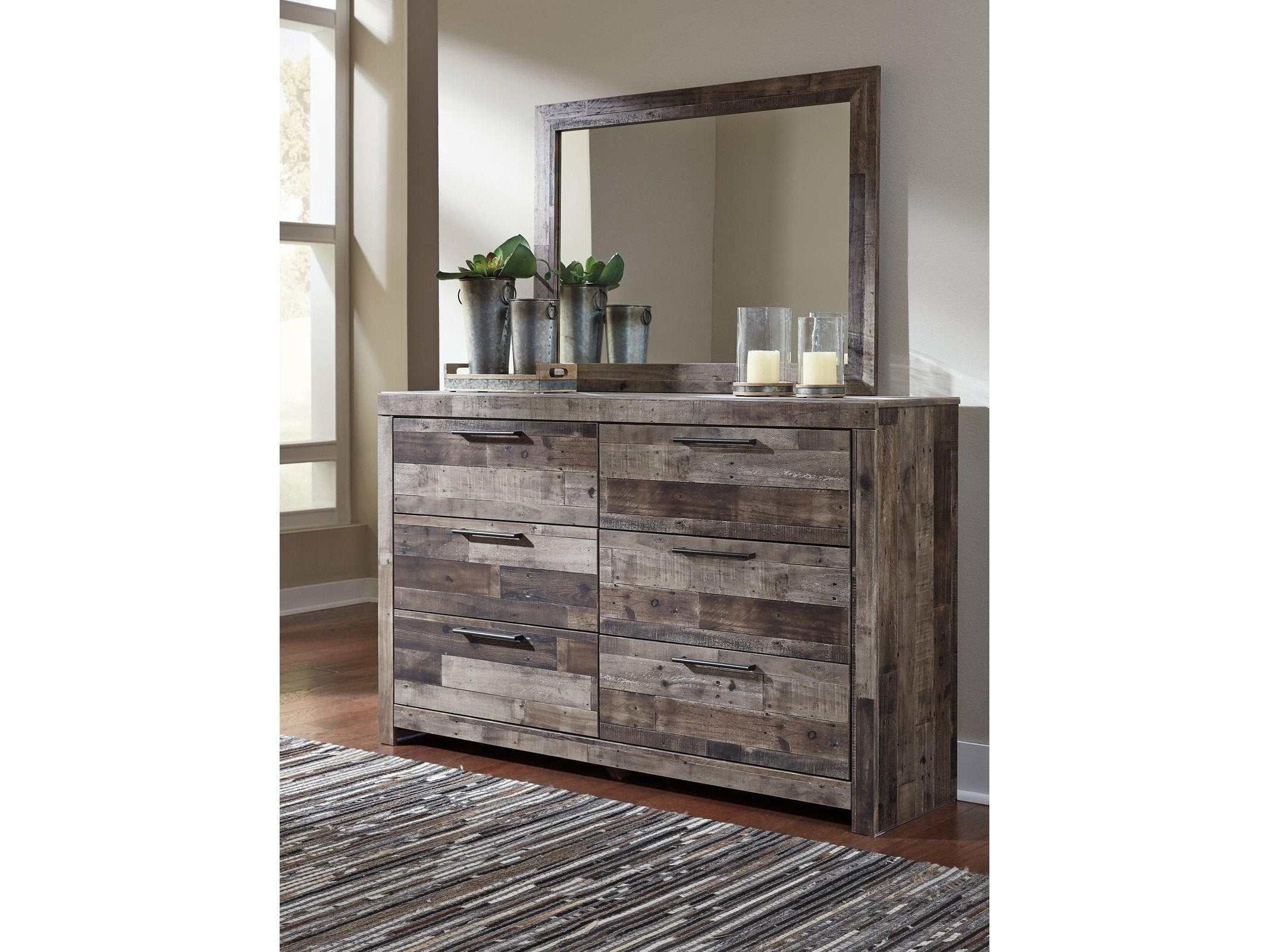 Derekson Multi Gray Dresser & Mirror