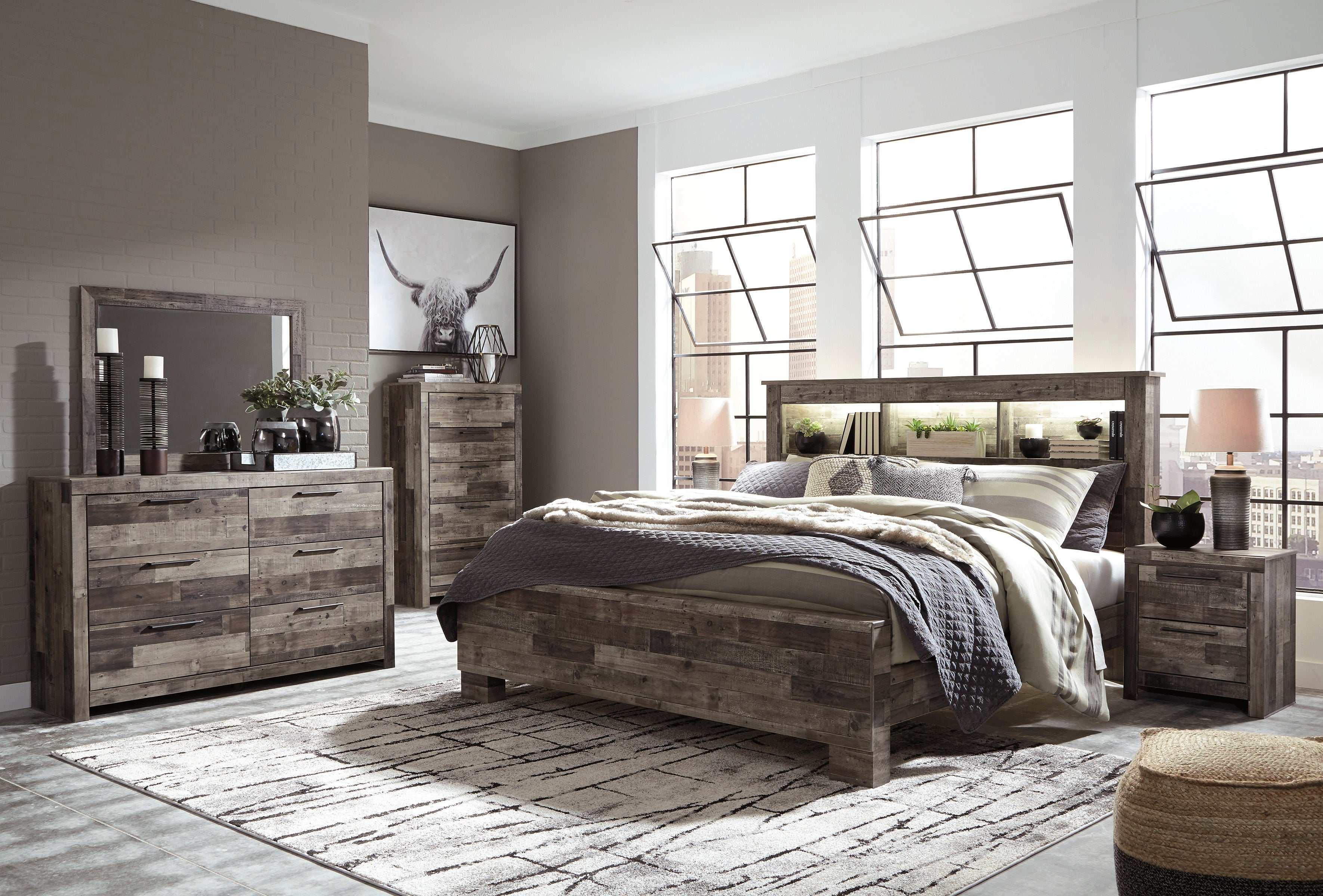 Derekson Multi Gray Dresser & Mirror