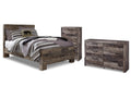 Derekson Multi Gray Full Panel Bedroom Set with Dresser and Chest