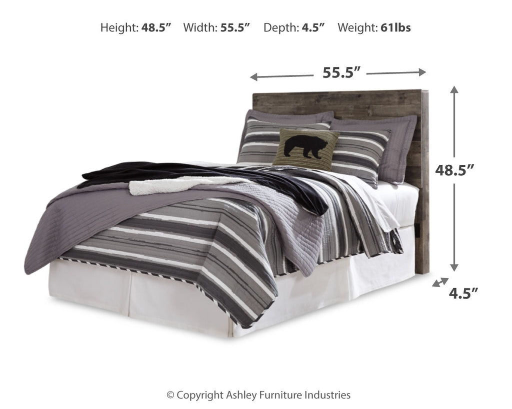 Derekson Multi Gray Full Panel Headboard, Chest and Nightstand