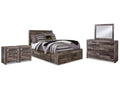 Derekson Multi Full Panel Storage Bedroom Set, Gray