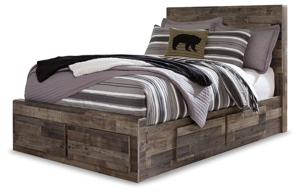 Derekson Multi Full Panel Storage Bedroom Set, Gray