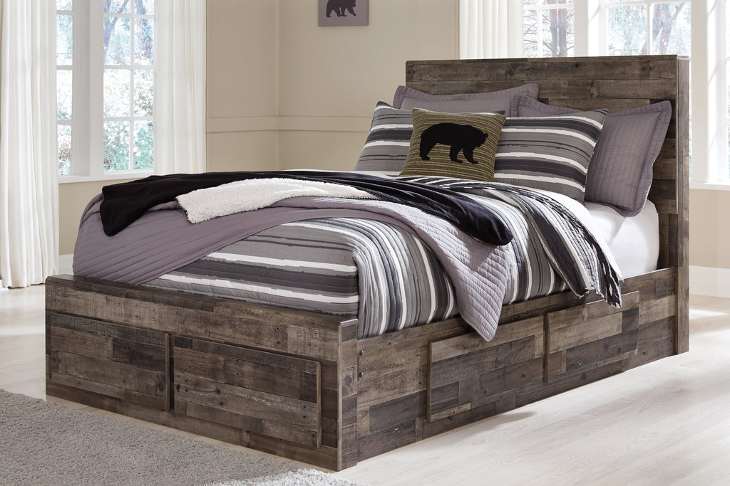 Derekson Multi Full Panel Storage Bedroom Set, Gray