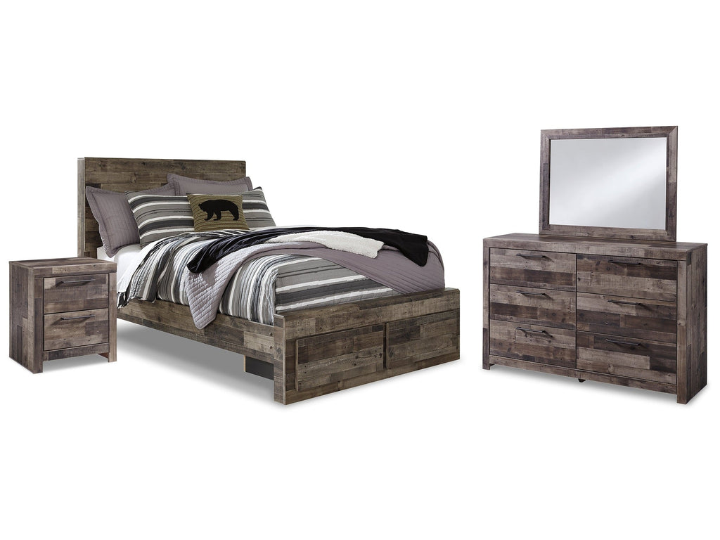 Derekson Multi Full Panel Storage Bedroom Set, Gray