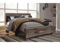 Derekson Multi Gray King Panel Bed