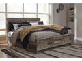 Derekson Multi Gray King Panel Bed with 2 Side Storage