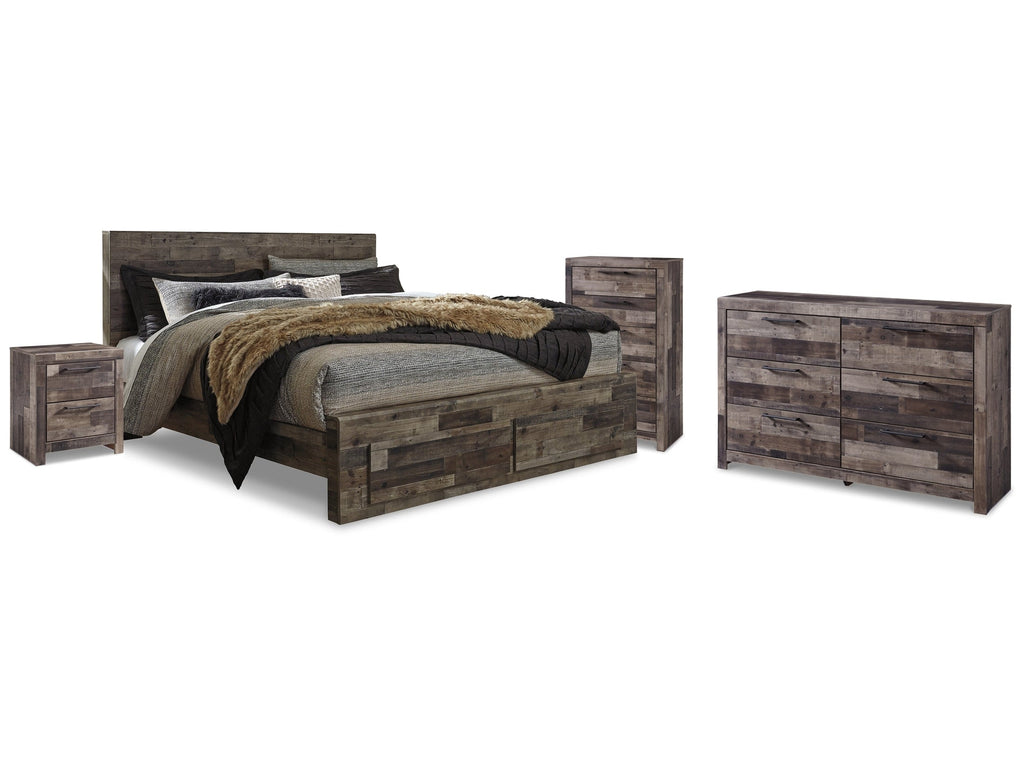 Derekson Multi King Panel Bedroom Set, Gray