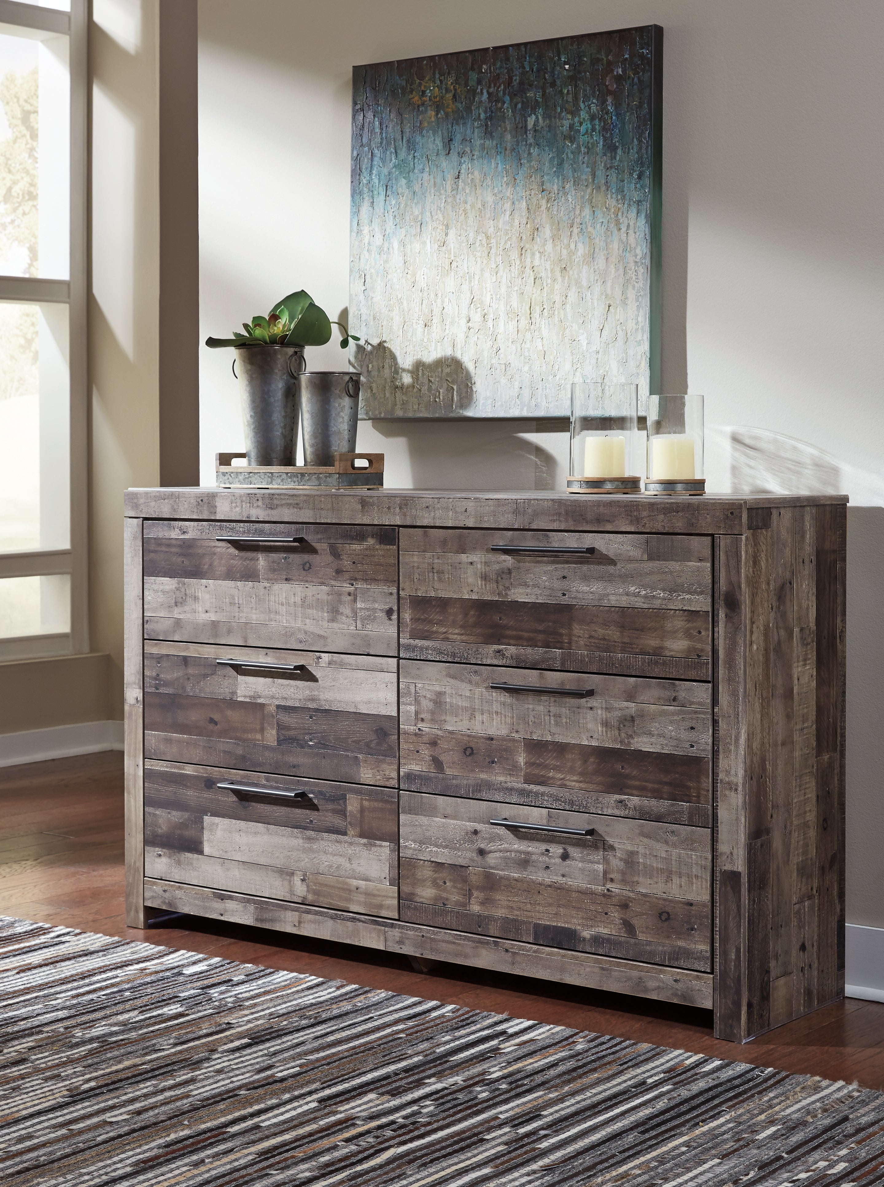 Derekson Multi King Panel Bedroom Set, Gray