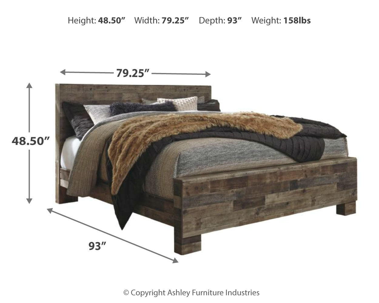 Derekson Multi King Panel Bedroom Set, Gray