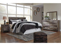 Derekson Multi King Panel Headboard, Dresser, Mirror and Nightstand, Gray