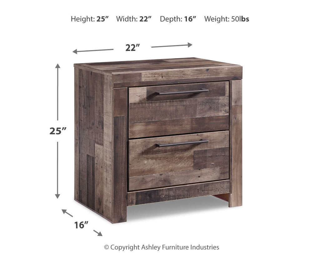 Derekson Multi King Panel Storage Bed, Dresser, Mirror, Chest and 2 Nightstands, Gray