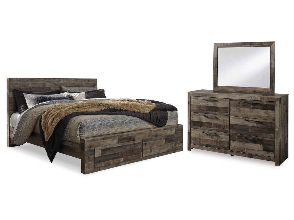 Derekson Multi King Panel Storage Bedroom Set, Gray