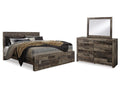 Derekson Multi King Panel Storage Bedroom Set, Gray