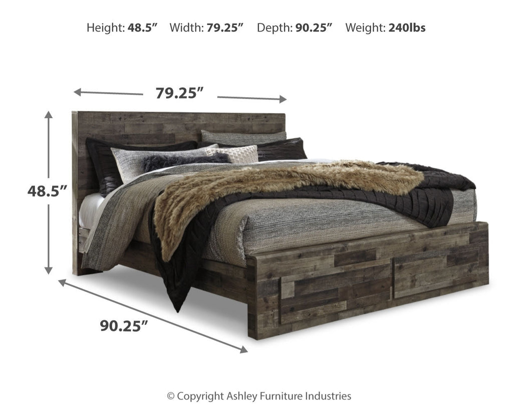 Derekson Multi King Panel Storage Bedroom Set, Gray