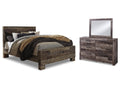 Derekson Multi Gray Queen Panel Bed, Dresser and Mirror
