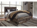 Derekson Multi Gray Queen Panel Bed w/2 Storage Drawers