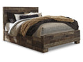 Derekson Multi Gray Queen Panel Bed with 2 Storage Drawers
