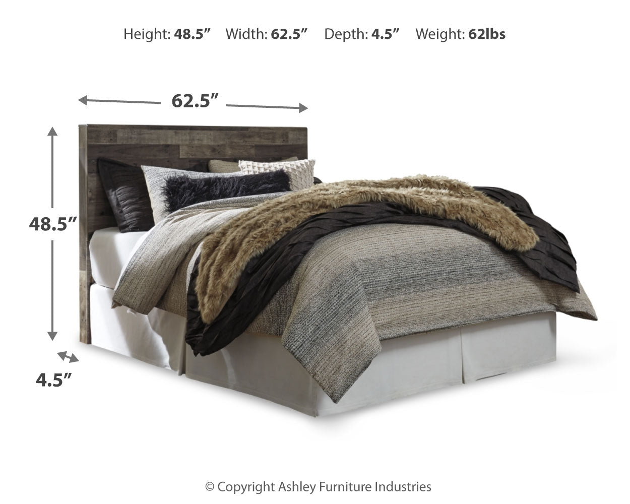 Derekson Multi Queen Panel Headboard, Dresser, Chest and Nightstand, Gray