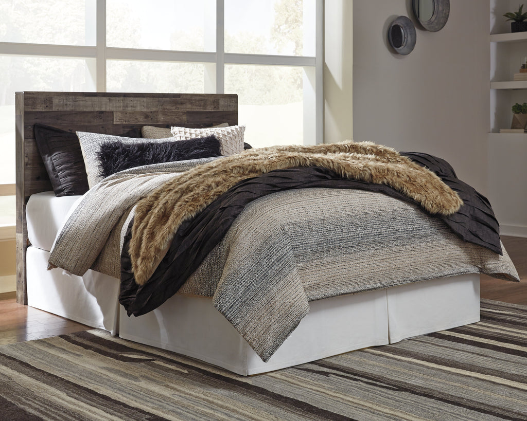 Derekson Multi Queen Panel Headboard, Dresser, Chest and Nightstand, Gray