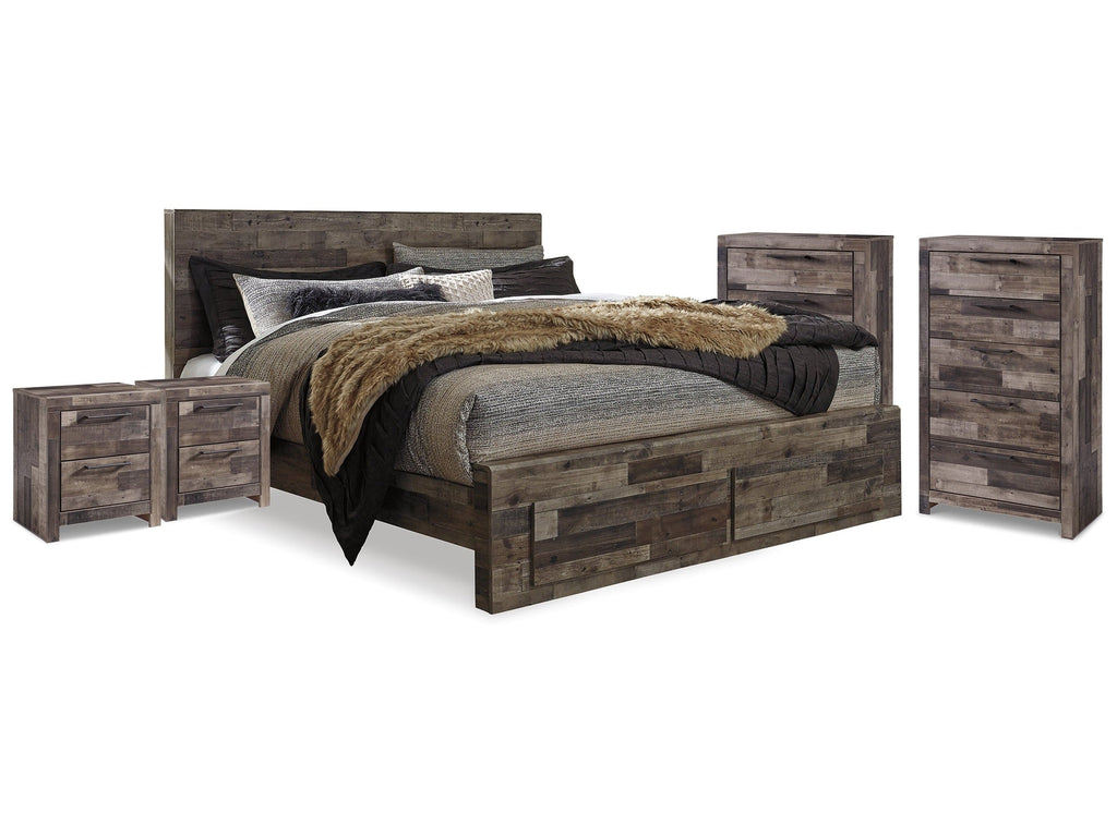 Derekson Multi Queen Panel Storage Bedroom Set, Gray