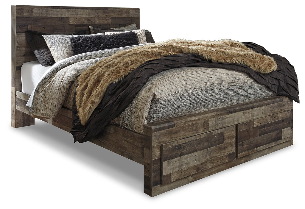 Derekson Multi Queen Panel Storage Bedroom Set, Gray
