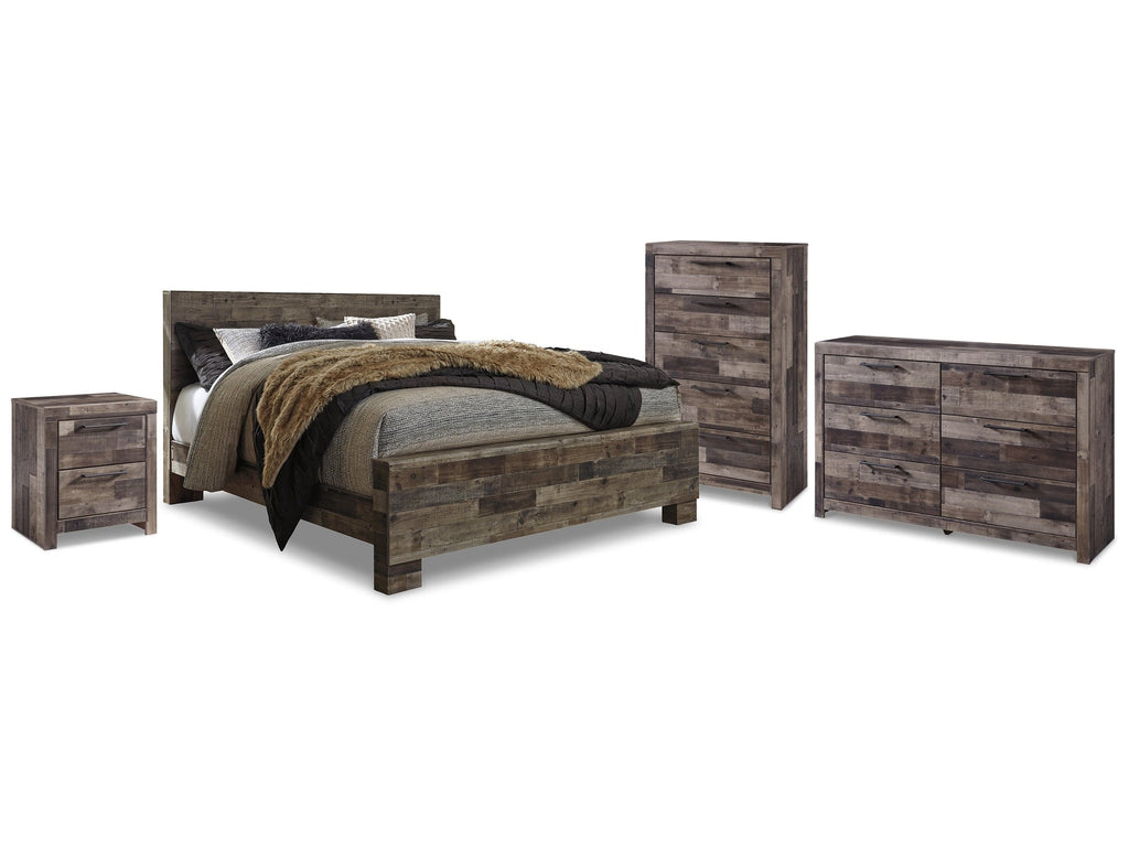 Derekson Multi Queen Panel Storage Bedroom Set, Gray