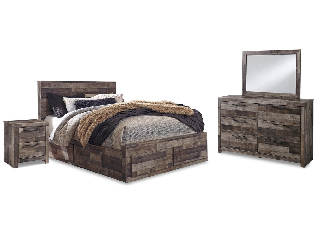 Derekson Multi Queen Panel Storage Bedroom Set, Gray