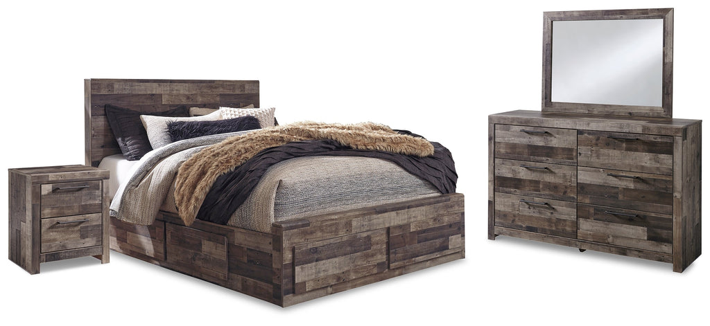 Derekson Multi Queen Panel Storage Bedroom Set, Gray