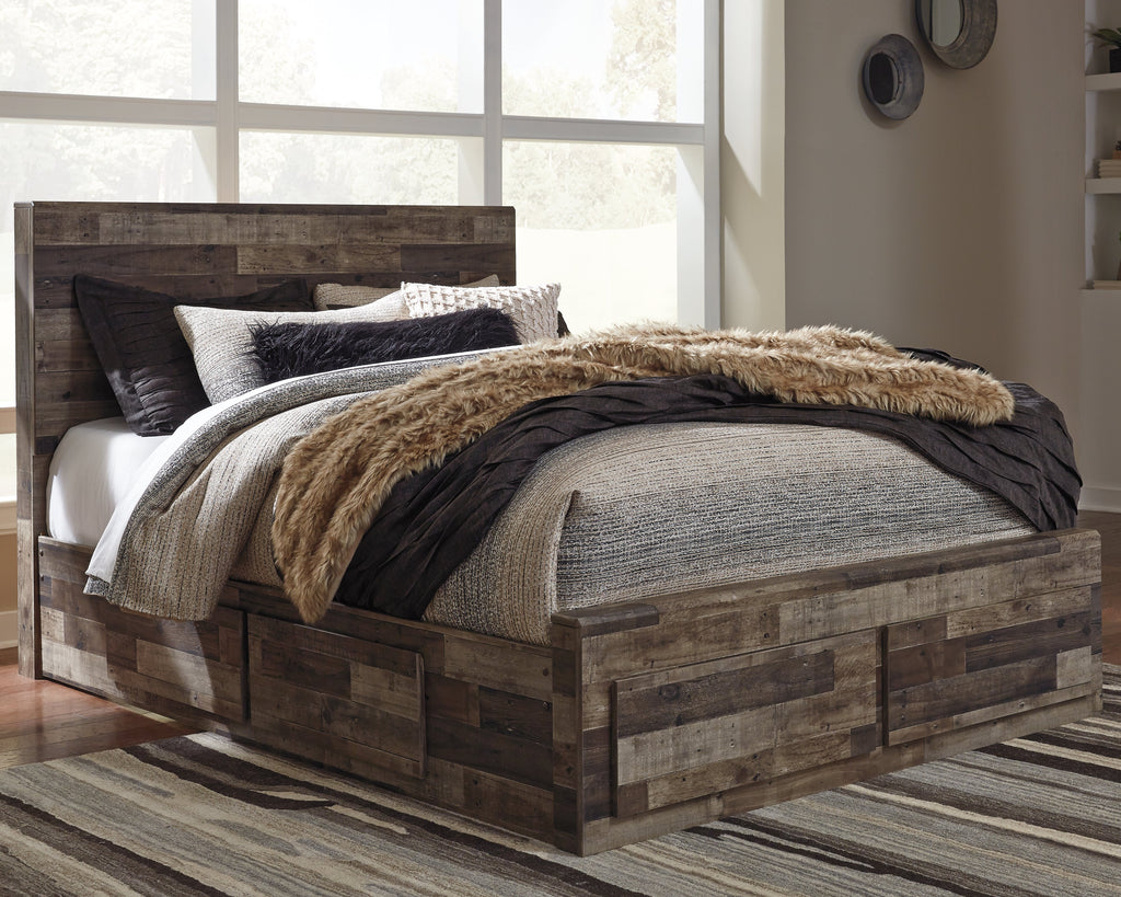Derekson Multi Queen Panel Storage Bedroom Set, Gray