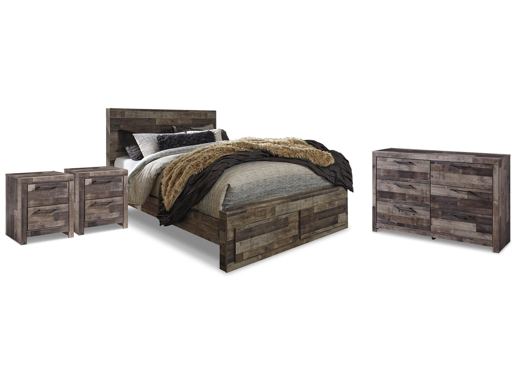 Derekson Multi Queen Panel Storage Bedroom Set, Gray