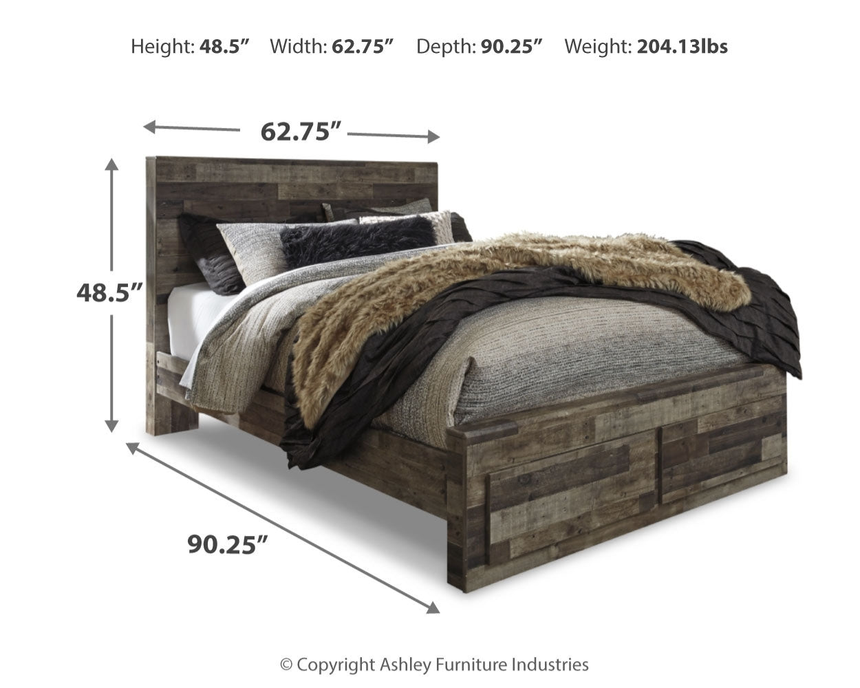 Derekson Multi Queen Panel Storage Bedroom Set, Gray
