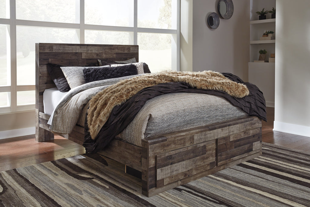 Derekson Multi Queen Panel Storage Bedroom Set, Gray