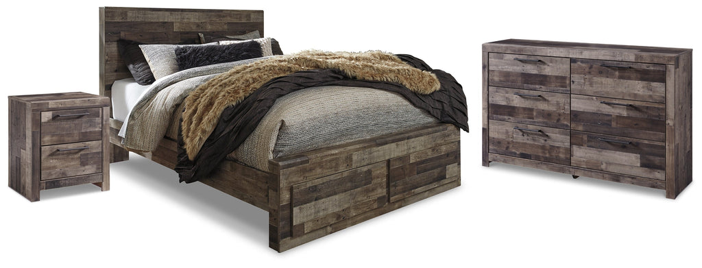 Derekson Multi Queen Panel Storage Bedroom Set, Gray