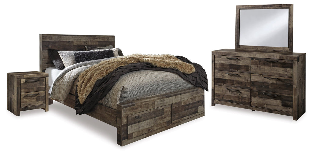 Derekson Multi Queen Panel Storage Bedroom Set, Gray