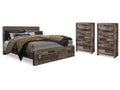 Derekson Multi Gray Queen Storage Bedroom Set with 2 Chests