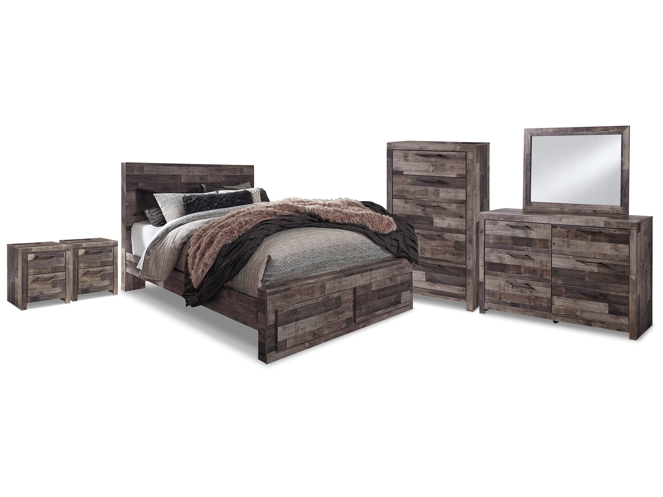 Derekson Multi Queen Storage Bedroom Set, Gray