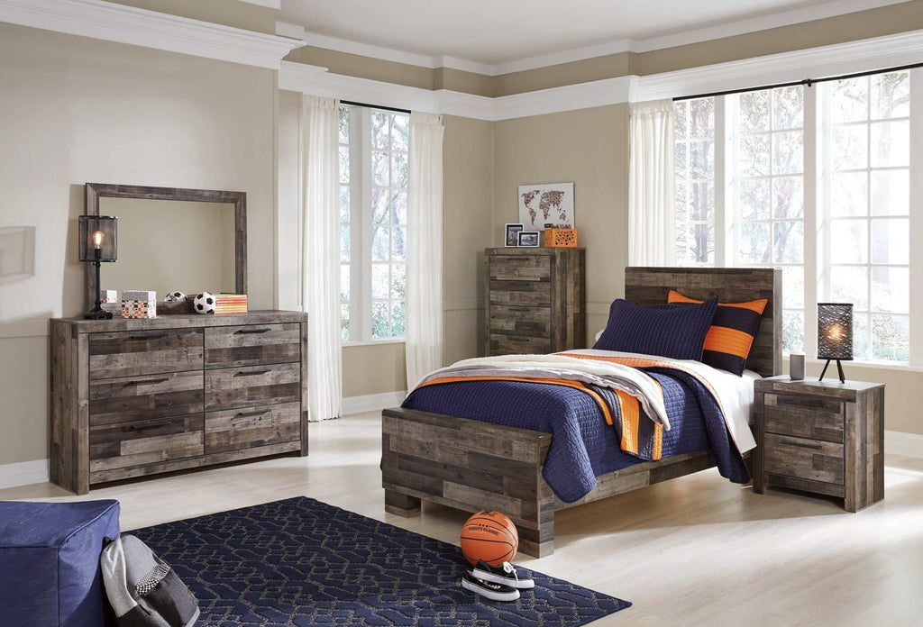 Derekson Multi Gray Twin Panel Bed
