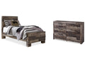 Derekson Multi Gray Twin Panel Bedroom Set with Dresser
