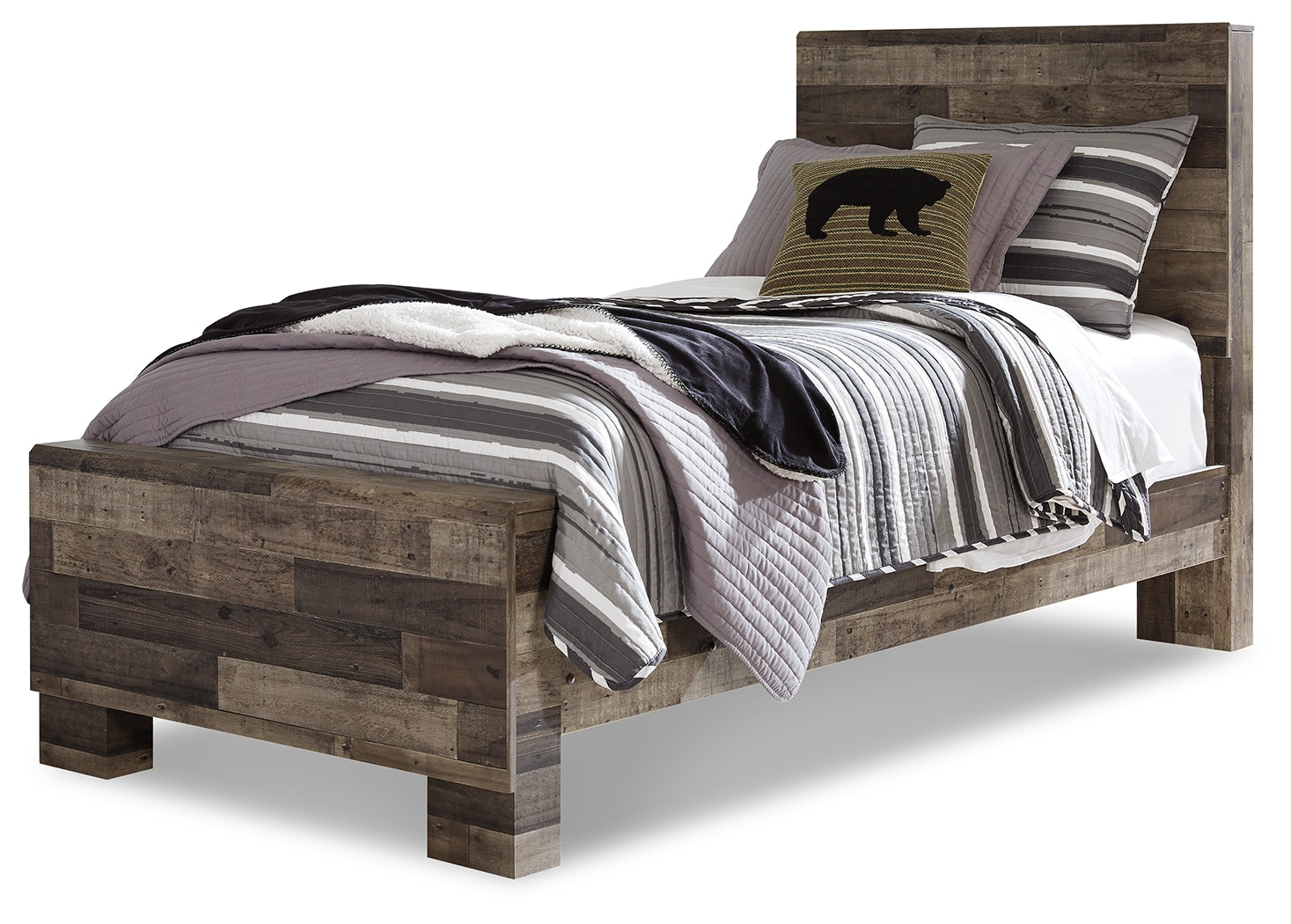 Derekson Multi Gray Twin Panel Bedroom Set with Dresser