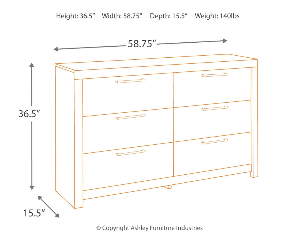 Derekson Multi Gray Twin Panel Bedroom Set with Dresser