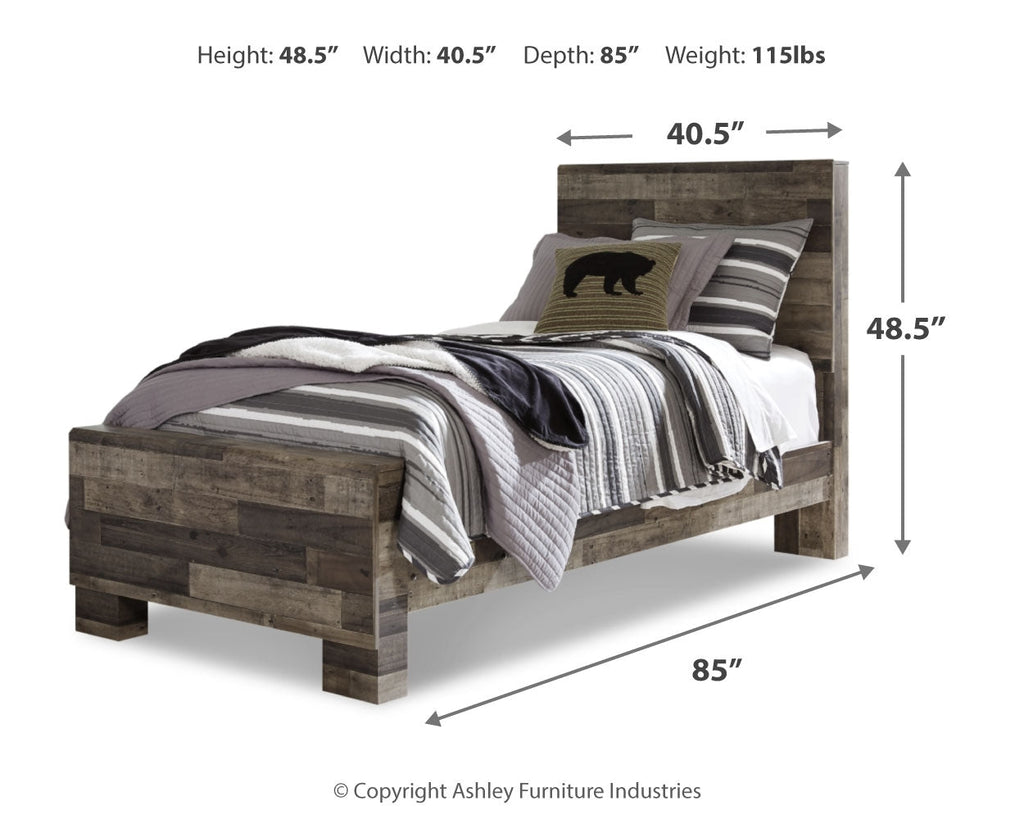 Derekson Multi Gray Twin Panel Bedroom Set with Dresser