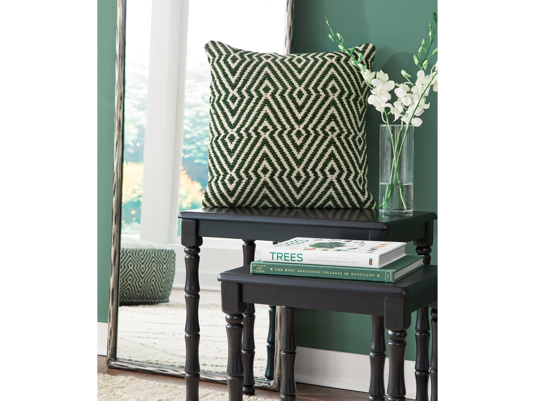 Digover Green/Ivory Pillow (Set of 4)