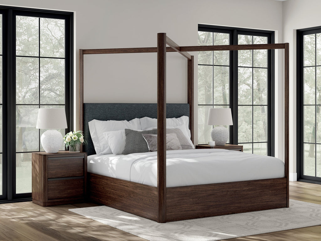 Dilenno Dark Brown California King Canopy Bed
