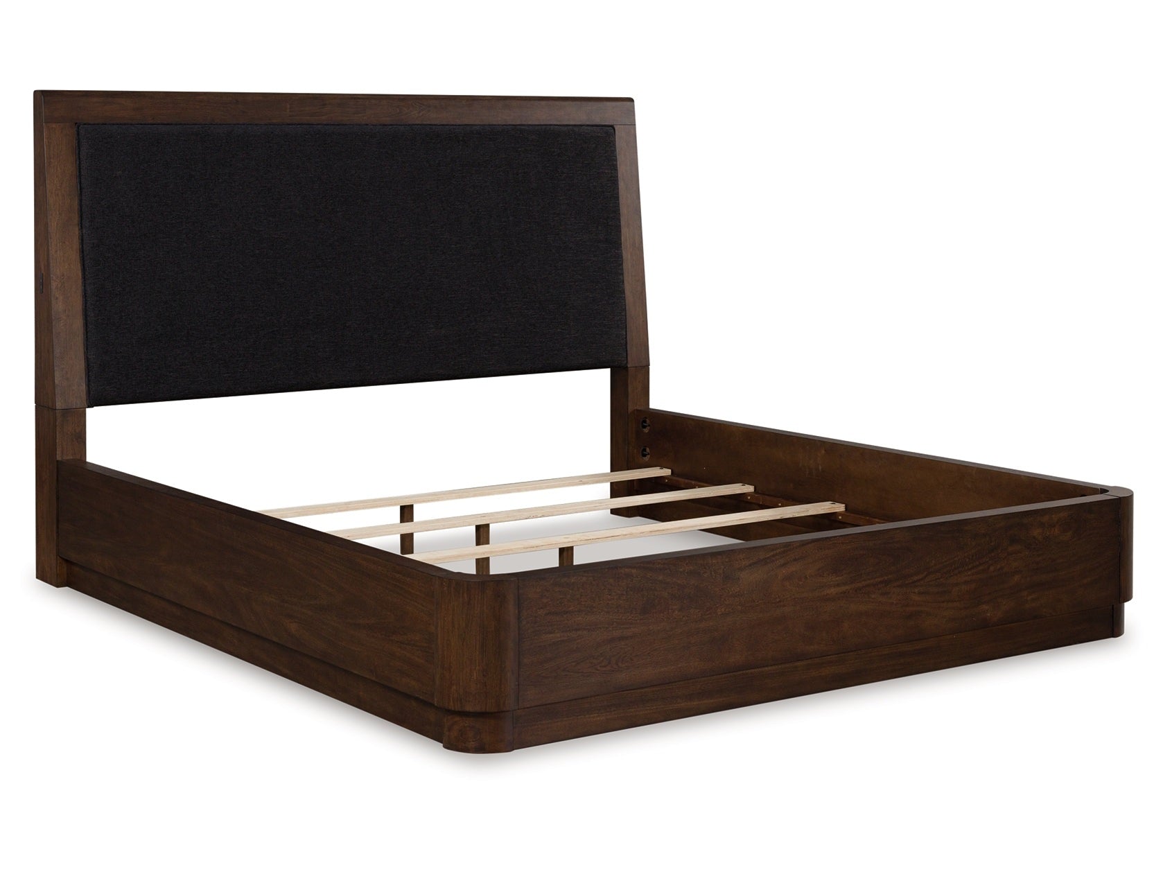 Dilenno Dark Brown California King Upholstered Panel Bed