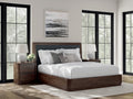 Dilenno Dark Brown California King Upholstered Panel Bed