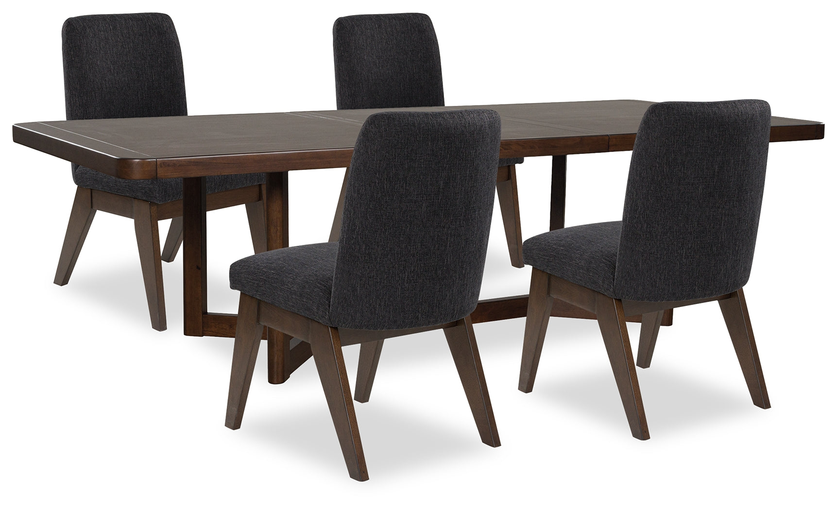 Dilenno Dark Brown Extension Dining Table and 4 Chairs