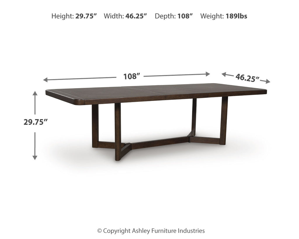 Dilenno Dark Brown Extension Dining Table and 4 Chairs